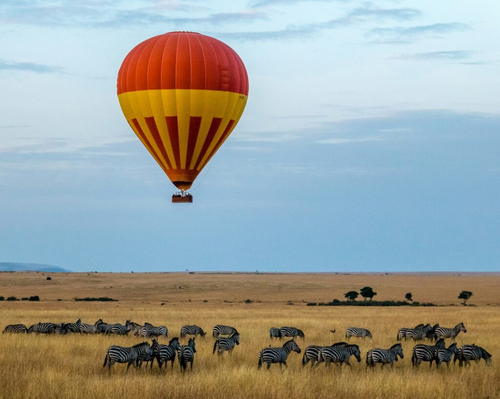 hot air ballon in Maasai mara