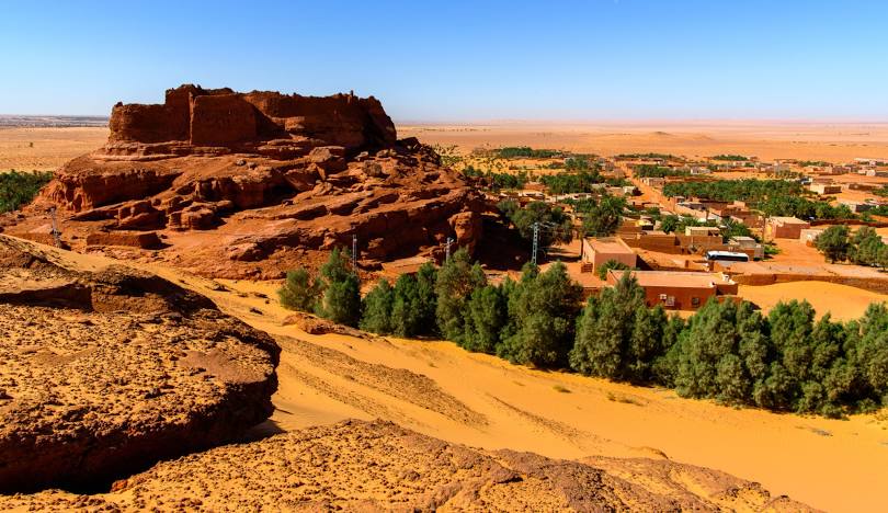 Vast Sahara desert in Timimoun, Algeria.
