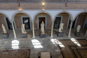 Tunis, Tunisia - 2 Sept, 2014: Carthage room with sculptures and mosaics at the Bardo
