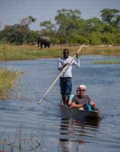 The Okavango Delta is the largest inland river delta in the world located in northern Botswana, and is one of Africa's last remaining great wildlife habitat creating a diverse ecosystem to a huge concentrations of game.