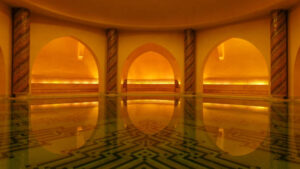 Hammam or Turkish bath at Hassan II Mosque in Casablanca, Morocco
