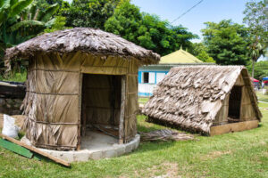 Seychelles traditional huts that was made with palm trees, seychelles historical houses, Mahe Seychelles