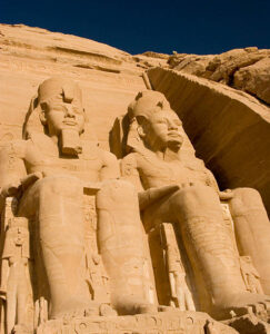 "Abu Simbel temple built by Ramses II, Egypt."