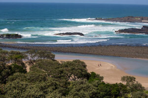 Hole in the Wall - South Africa - 28th February 2016 - Tourists walk along the Wild Coast of South Africa enjoying surfing and the pristine Wilderness and Sunshine.