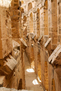 The photo shows the wall inside the amphitheatre of El JEM. Tunisia.