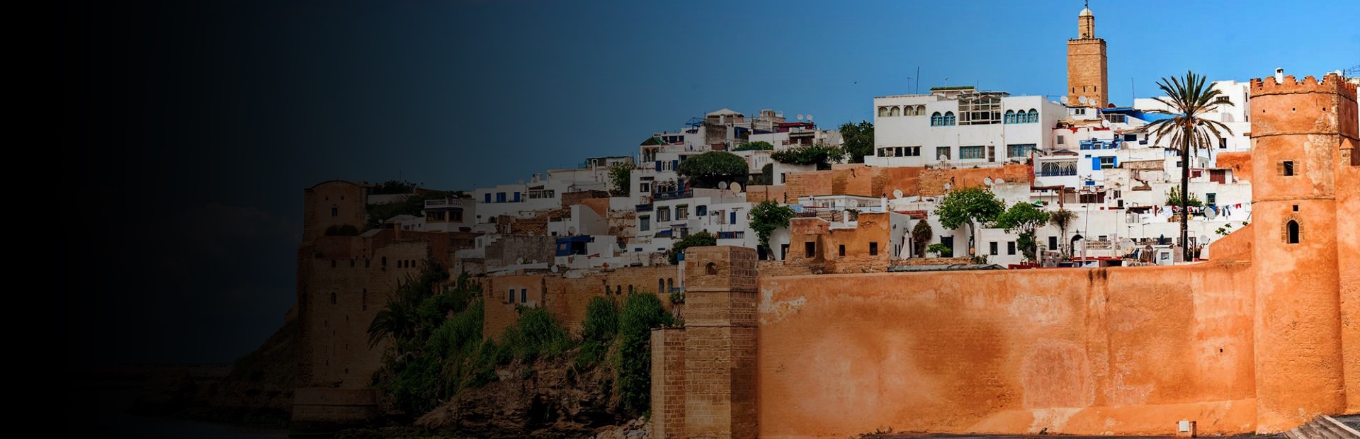 The historical Medina of the city of Rabat, capital of Morocco, viewed from the Bou Regreg River.